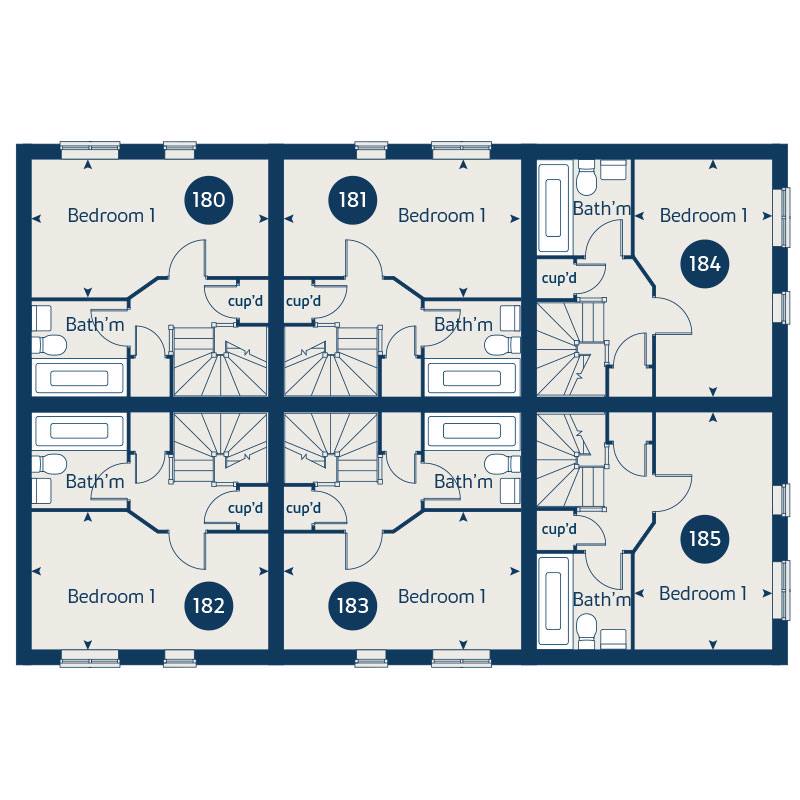First floor floorplan of The Rose at Priory Fields
